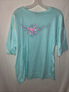 Pastel Aqua Floral Tee
